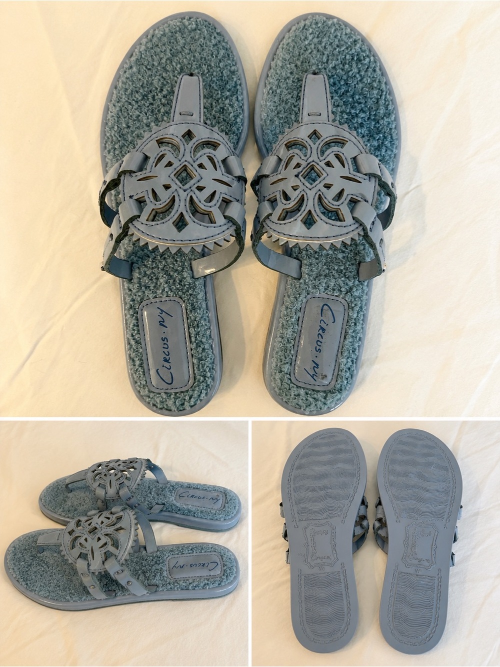 214. Circus by Sam Edelman Blue Cutout Slide Sandals